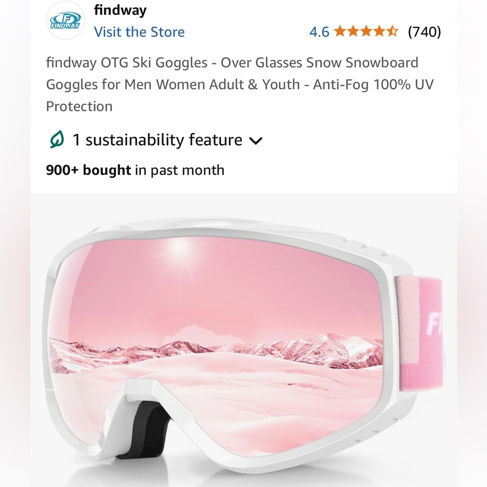 findway OTG Ski Goggles NEW in BOX